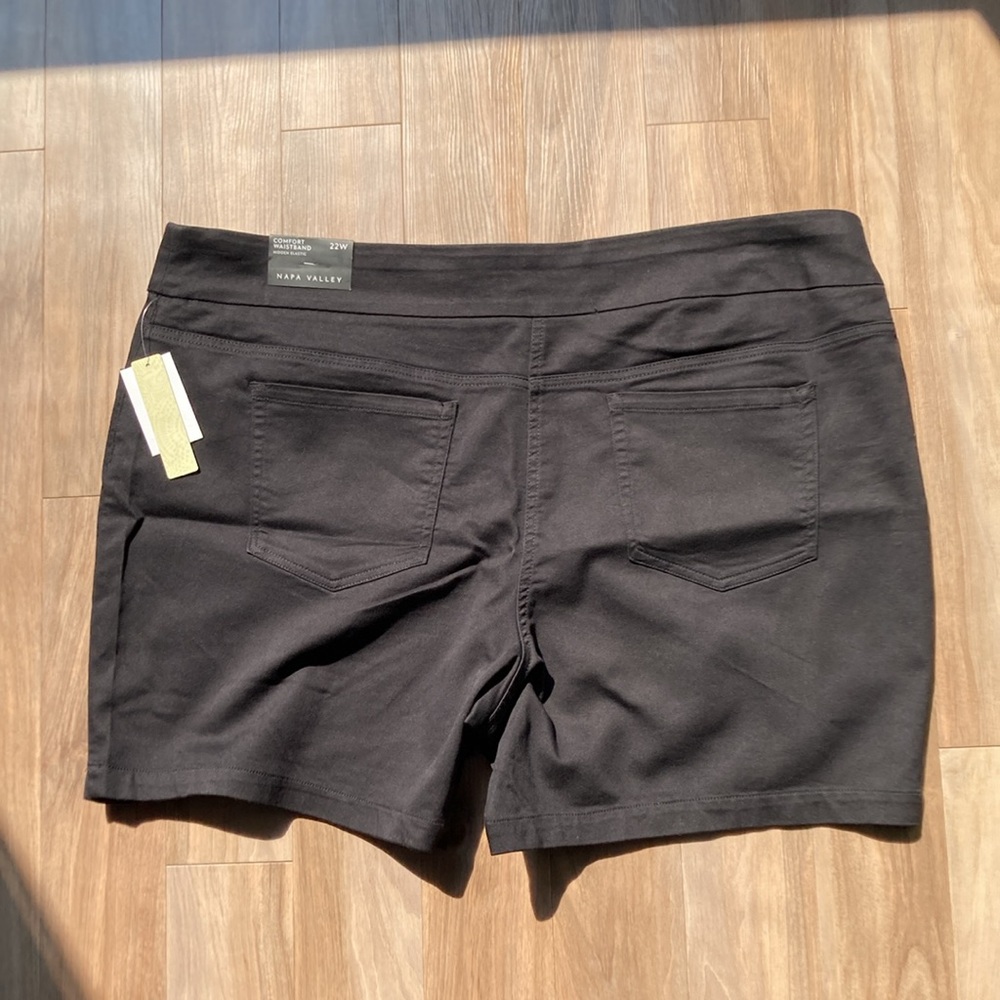 Napa Valley pull on black short w stretch & comfort waistband 22W - Picture 7 of 14